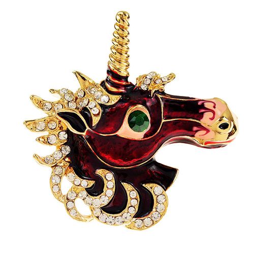 Broche Grand Oeil Vert En Forme De Licorne, En Émail, Mode Animal, Bijoux Pour Femmes, Accessoires En Strass, 2 Couleurs Disponibles