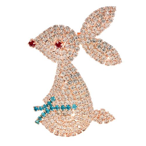Broche Lapin Vintage Avec Strass Pour Femmes, Bijoux Unisexe, Mignon, Animal, Bureau, Décontracté, Fête, Cadeaux