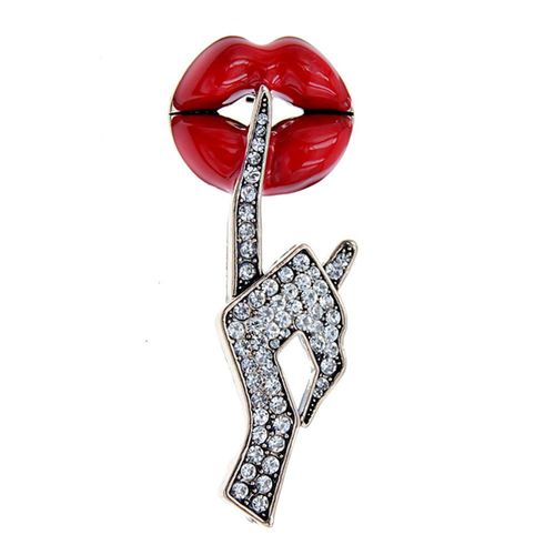Broche À Lèvres Rouge En Strass Pour Hommes Et Femmes, Nouveau Design À La Mode, Accessoires De Costume, Cadeau