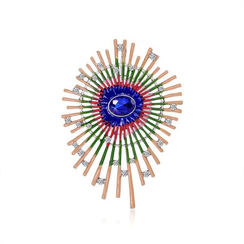 Broches Géométriques En Émail, Vintage, Strass, Cristal Bleu, Bijoux Cadeau De Fête, Nouvelle Collection 2021