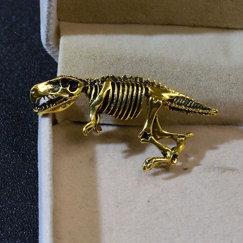 Broche De Dessin Animé Dinosaure En Métal, Broches Mignonnes Et Vintage, 2 Couleurs Disponibles, Grand Animal, Bijoux De Fête Amusants