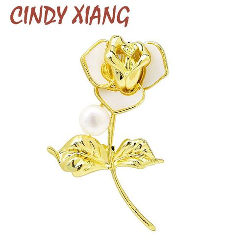 Broche En Forme De Fleur Pour Hommes Et Femmes, Nouvelle Mode, En Or Rose, Feuille Perle, Broche, Décontracté, Bureau, Bijoux, Accessoires Pour Vêtements