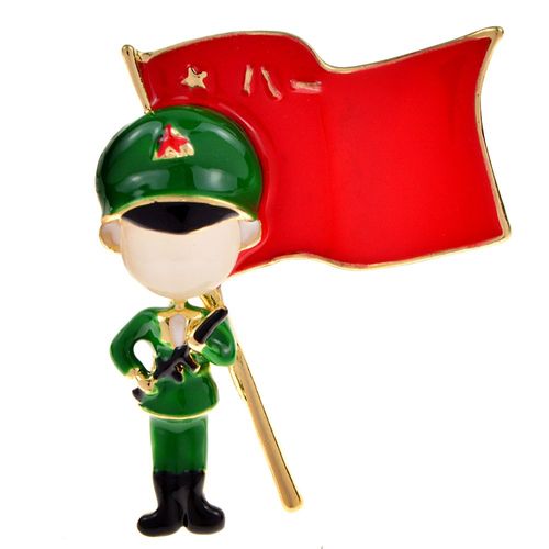 Broche De Soldat En Émail Opale, Jolie Broche De Dessin Animé De L'armée De Libération Du Peuple, Bijoux À La Mode, 1er Août