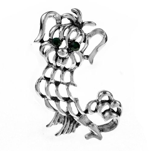 Broche De Chien En Forme D'oeil Vert Ajouré, Broche D'animal Mignon, Design Abstrait, Mode, Bijoux D'hiver, Matériau En Alliage De Haute Qualité