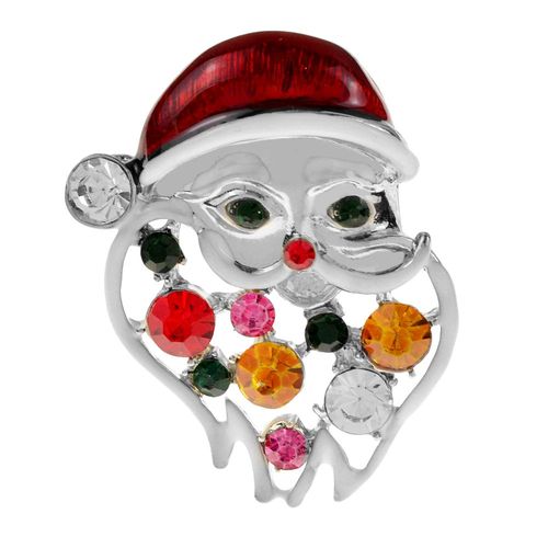 Broche De Père Noël En Strass, Chapeau Rouge, Accessoires De Festival, Haute Qualité, Nouveauté 2021