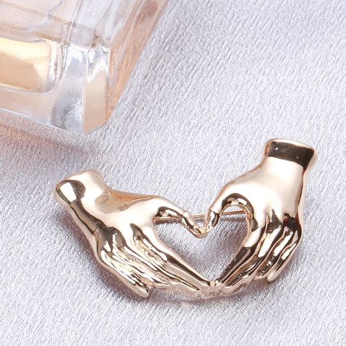 Broche Créative En Métal Doré Et Argenté Pour Les Mains, Accessoire De Mode Pour Couple Amoureux