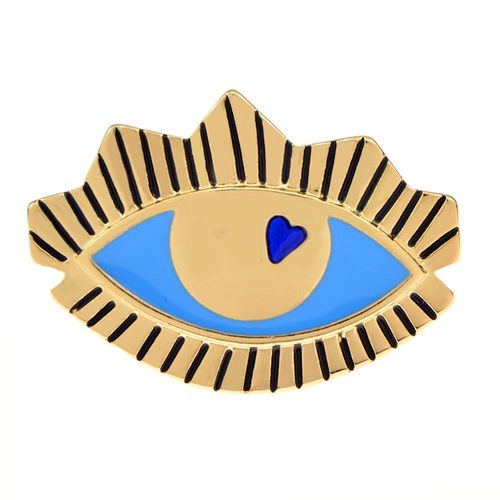 Broche ¿Il Maléfique En Émail Bleu, Pour Femmes Et Hommes, En Métal Doré, Accessoires Créatifs, Cadeaux Du Nouvel An