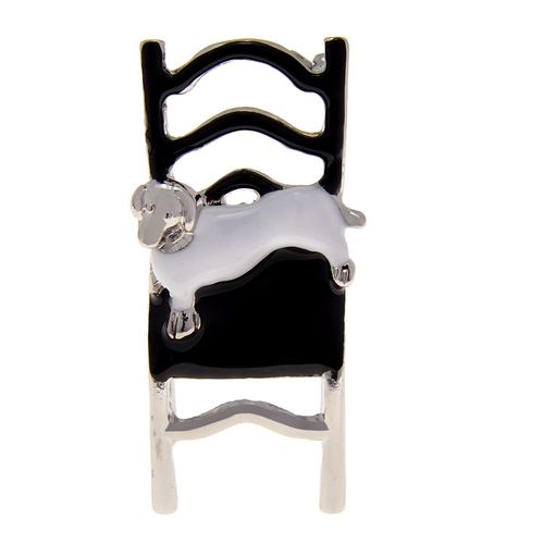 Broches De Chaise En Métal Argenté Pour Femmes, En Émail, Mignon, Chien, Broches De Fête Amusantes, Bijoux Cadeaux, Nouvelle Collection