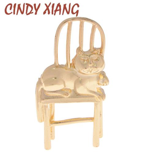 Broche Chaise Et Chat, Broches, Animal Vif Mignon, Bijoux Pour Enfants, Cadeau De Dessin Animé, Nouvelle Collection