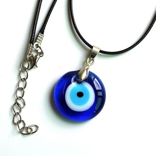 Collier Pendentif Mauvais ¿Il Bleu De Mer À La Mode, Ras Du Cou, ¿Il De Verre, Corde En Cuir, Chaîne, Bijoux, Cadeau De Fête, Livraison Directe