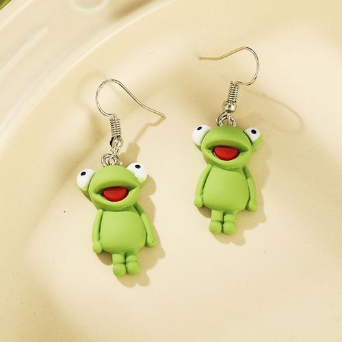 Boucles D'oreilles En Forme De Grenouille Verte, En Acrylique, Pendentif Simple, Petits, Produits Tendance, Cochon Canard Mignon, Bijoux, Accessoires, Nouveauté 2021