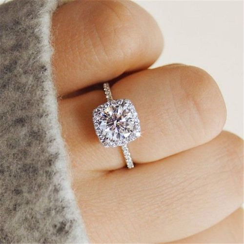 Bague De Fiançailles En Cristal Pour Femmes, Bijoux De Mariage, En Zircone Cubique Blanche Aaa, Tendance