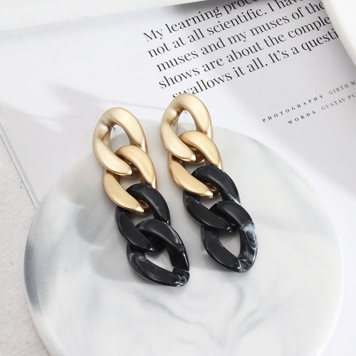 Boucles D'oreilles En Résine Léopard Noir Et Blanc Pour Femmes, Bijoux De Styliste, Épais, Mélange D'or, Chaîne, Déclaration De Cocktail, Nouvelle Collection