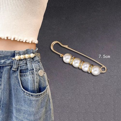 Broche En Perles Pour Serrage De Ceinture, 1 Pièce, Petite Broche D'ouverture En Bas, Strass En Métal, Accessoires De Bricolage