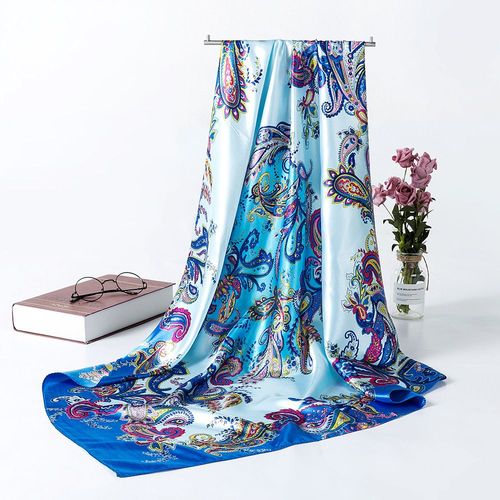 Foulard Carré En Satin De Soie Pour Femmes, Petit Sac Portefeuille Bohème Rétro Dames, Foulards Indien Musulman Islamique, Bandeau