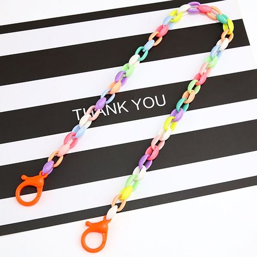Porte-Masque En Acrylique Pour Filles Et Garçons, Chaînes Colorées Et Épaisses, Cordon Pour Lunettes, Lanière De Cou Pour Enfants Adultes
