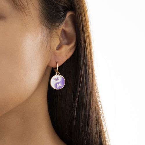 Boucles D'oreilles En Forme De Papillon Pour Filles, Bijoux Créatifs, Élégants, Couleur Or, Blanc, Violet, Pour Fête De Mariage, Tendance Coréenne, Cadeau