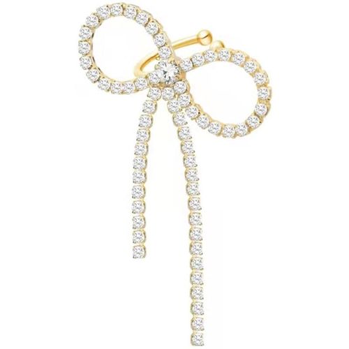 Boucles D'oreilles Brillantes De Luxe, Strass, Clip D'oreille Exquis, Long Gland, Clip En Os, Mode, Bijoux De Mariage, Cadeau Pour Femmes