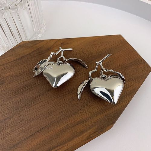 Boucles D'oreilles En Métal Argenté Pour Femme, Bijou Réfléchissant, Irrégulier, Géométrique, Perlé, Cadeau