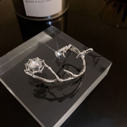 Boucles D'oreilles En Toile D'araignée Pour Femmes Et Filles, Bijoux À La Mode, Hyperbole, Métal Argenté, Strass, Bibelot