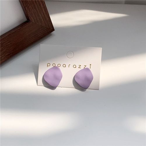 Boucles D'oreilles Géométriques Irrégulières Pour Femmes, Bijoux De Fête, Violet Orange, Simple Métal Mat, Couleur Bonbon, Nouveau, S925, 2020