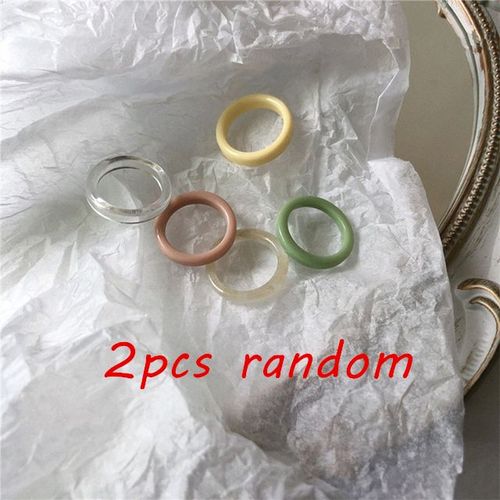 Ensemble De Bagues Rétro Coréennes, Résine Transparente Colorée, Acrylique Chic, Géométrique, Irrégulier, Bijoux Pour Femmes, Nouvelle Tendance 2021