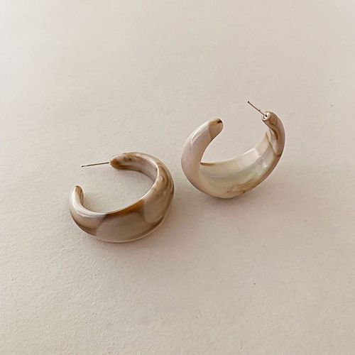 Boucles D'oreilles Rétro En Résine Mate Translucide Pour Femme, Bijoux En Forme De C, Multicolore, Imprimé Léopard, Tendance, Nouvelle Collection 2020