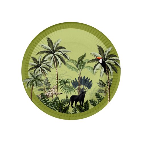 Set De 10 Assiettes En Carton Toucan Palmeraie