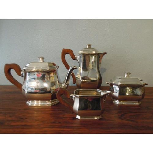 Service À Thé Et Café Art-Deco En Argent Massif