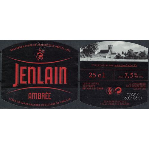 France Lot 2 Étiquettes Bière Beer Labels Jenlain Ambrée 25 Cl