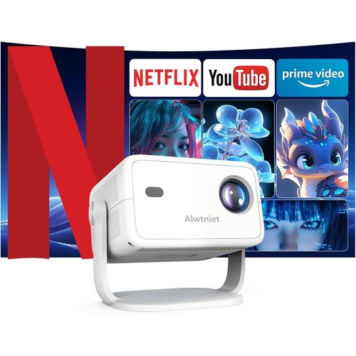 2025 M  Jour Vidoprojecteur Netflix Licence, Mini Projecteur 4K M Au Point Automatique 400 Ansi Avec Wifi Et Bluetooth, Rtroprojecteur Vocale Video Projecteur Portable Home Cinma L018 Ntv