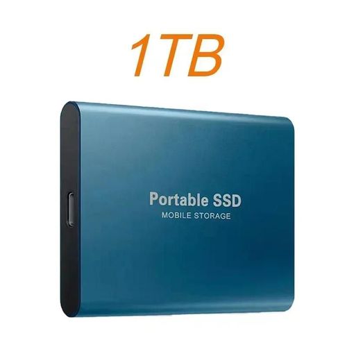 2025 nouveau disque dur tanche  l'eau et  la poussire disque dur externe Portable USB 3.1 disque solide haute vitesse pour PC/transfert de donnes/ordinateur Portable-Bleu 1TB