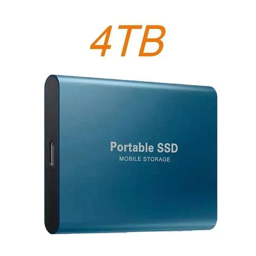 2025 nouveau disque dur tanche  l'eau et  la poussire disque dur externe Portable USB 3.1 disque solide haute vitesse pour PC/transfert de donnes/ordinateur Portable-Bleu 4TB