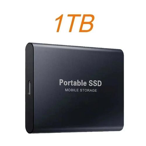 2025 nouveau disque dur tanche  l'eau et  la poussire disque dur externe Portable USB 3.1 disque solide haute vitesse pour PC/transfert de donnes/ordinateur Portable-Noir 1TB