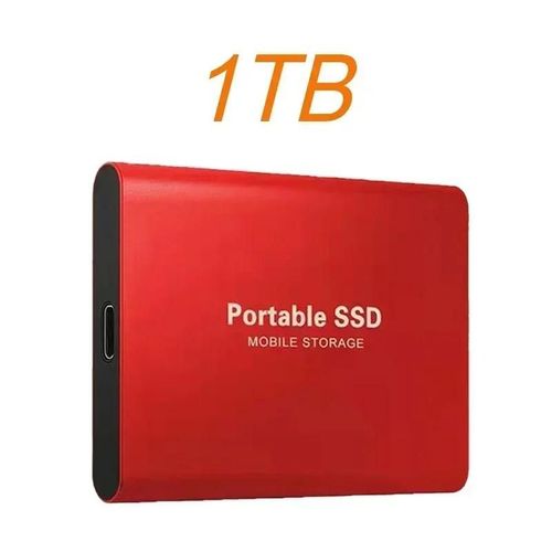 2025 nouveau disque dur tanche  l'eau et  la poussire disque dur externe Portable USB 3.1 disque solide haute vitesse pour PC/transfert de donnes/ordinateur Portable-Rouge 1TB