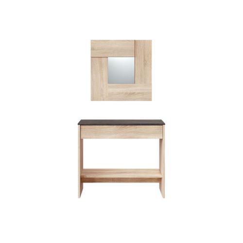 Console D'entrée Elvie Avec Tiroir Et Miroir - Bois