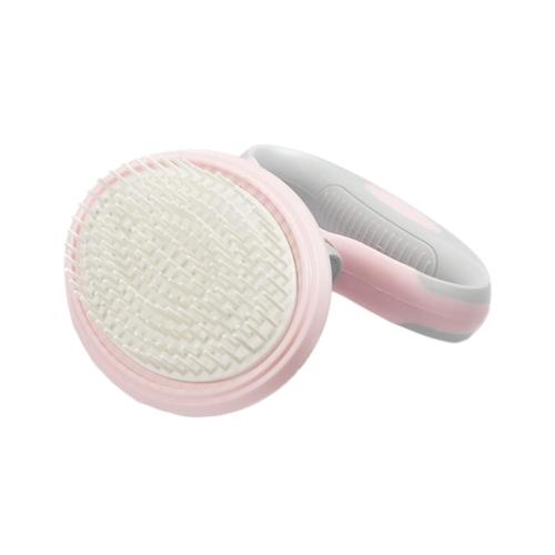 Tachiuwa Brosse De Toilettage Pour Chat Avec Poignée En Caoutchouc Enlève La Brosse De Démêlage Du Sous-Poil Pour Chiot - Rose