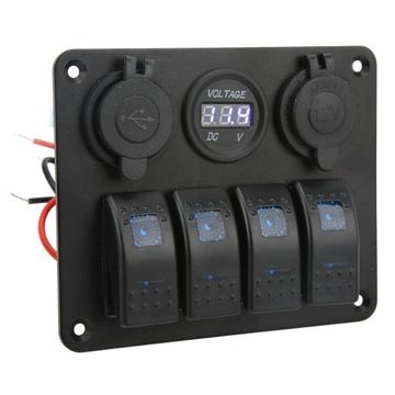 Panneau D'interrupteurs  Bascule 4 Voies Avec Prise Allume-... - 2