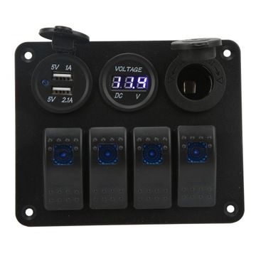 Panneau D'interrupteurs  Bascule 4 Voies Avec Prise Allume-... - 4