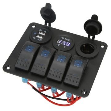 Panneau D'interrupteurs  Bascule 4 Voies Avec Prise Allume-... - 6