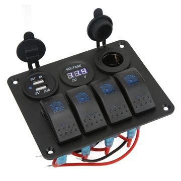 Panneau D'interrupteurs  Bascule 4 Voies Avec Prise Allume-... - 7