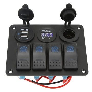 Panneau D'interrupteurs  Bascule 4 Voies Avec Prise Allume-... - 8