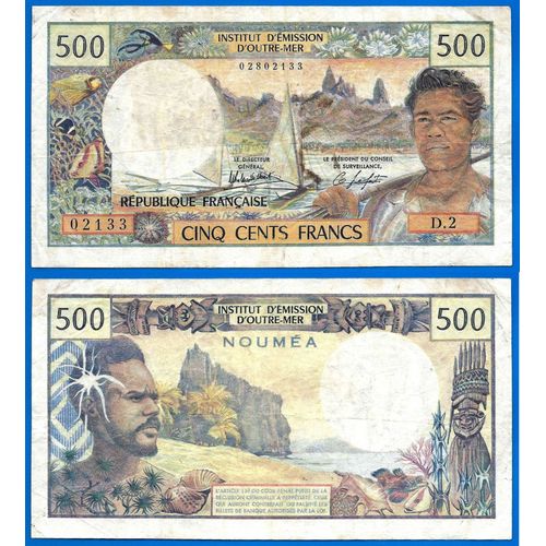 Polynesie 500 Francs 1979 À 1984 Billet Imprimé Noumea Cfp Nouvelle Caledonie Signature 4 Ile Franc