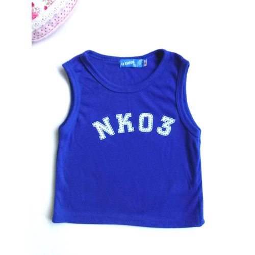 Débardeur Fashion Boy Bleu Coton Enfant 4 Ans Nk 03 Haut Sans Manches Eté