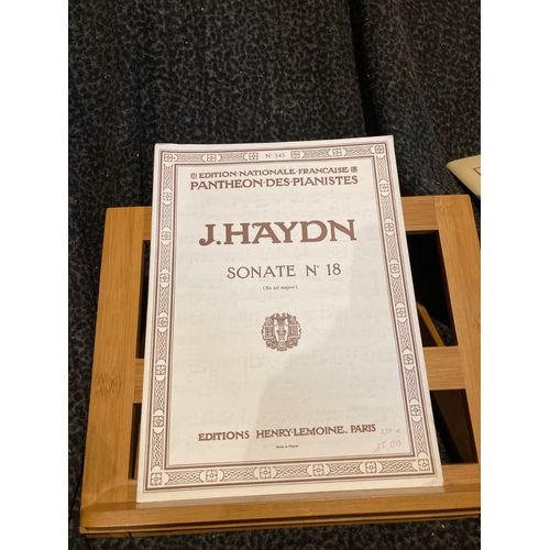 Haydn Sonate N°18 Sol Partition Piano Panthéon Des Pianistes N°343 Lemoine