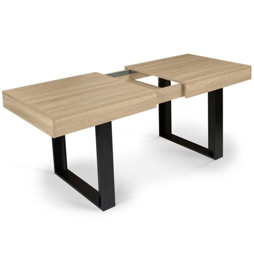 Table à Manger Extensible Phoenix 6-10 Personnes Bois et Gris 160-200