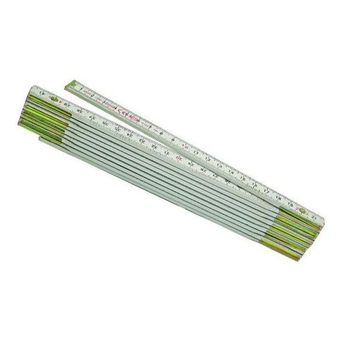 Mètre bois blanc laqué 2 m décimale rouge 23119 Metrica