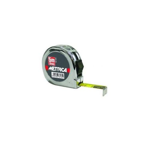 Mètre à  ruban de poche chromé 5 m x 25 mm 8196 Metrica
