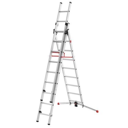 Echelle transformable 2 x 9+1 x 8 échelons 6,60m ProfiStep Combi Hailo