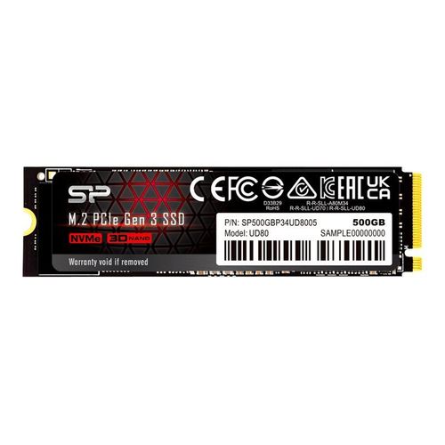 SILICON POWER UD80 - SSD - 500 Go - interne - M.2 2280 - PCIe 3.0 x4 (NVMe)
